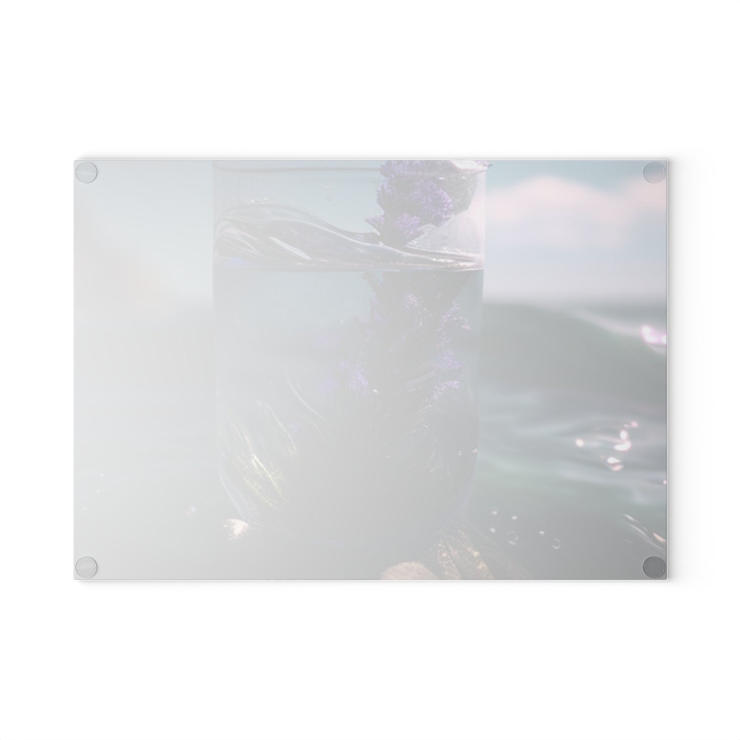 Glass Cutting Board Lavender in a vase 2