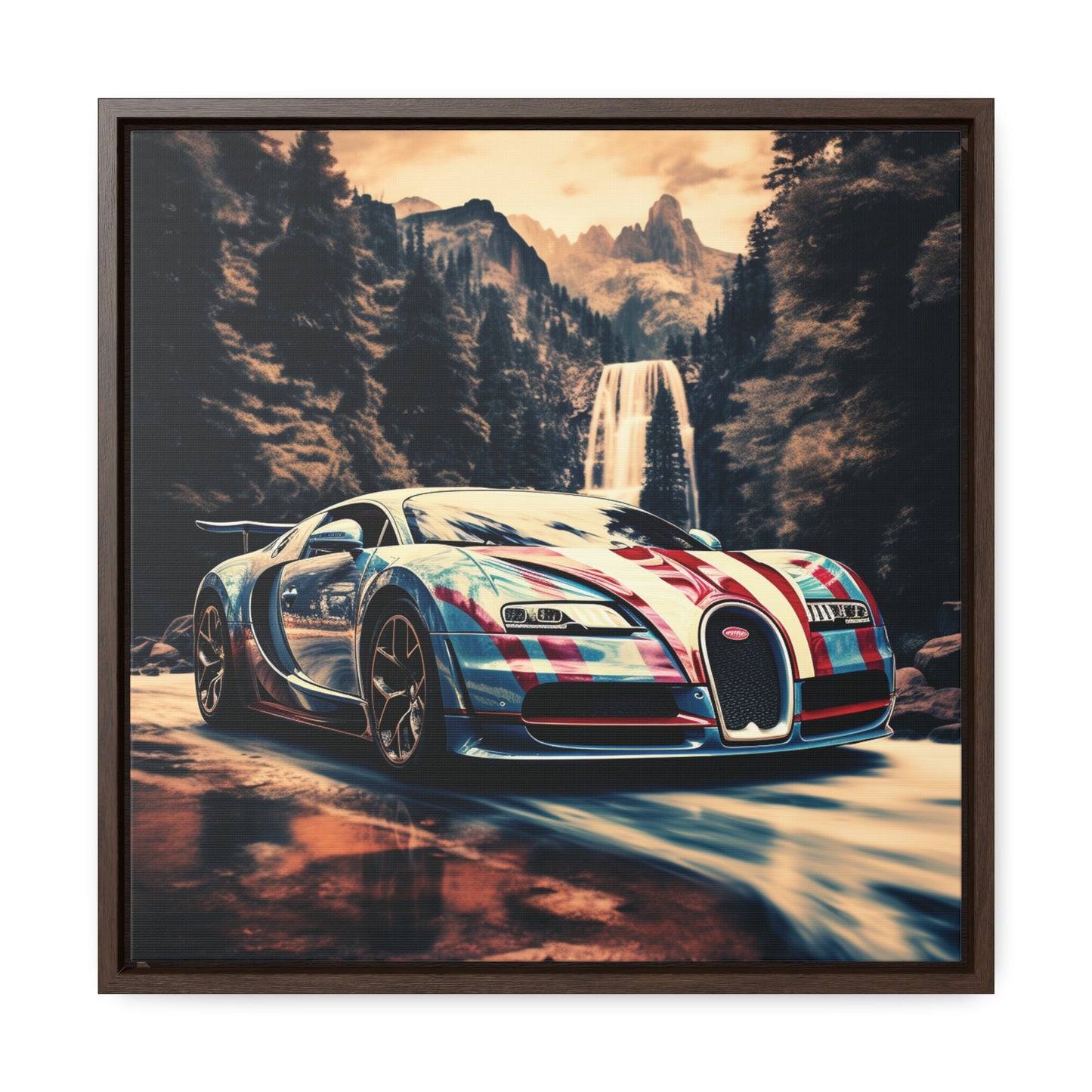 Gallery Canvas Wraps, Square Frame Bugatti Waterfall 1