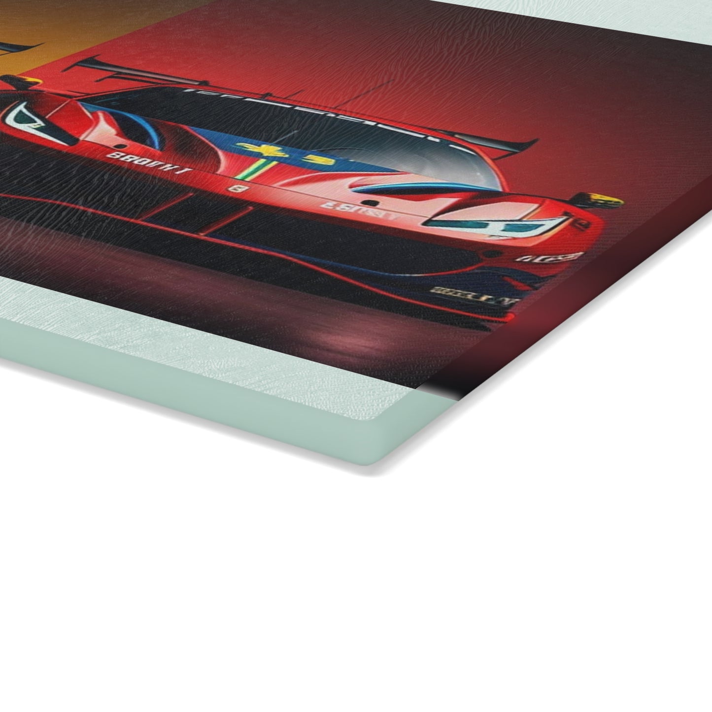 Glass Cutting Board Ferrari Red Blue 3