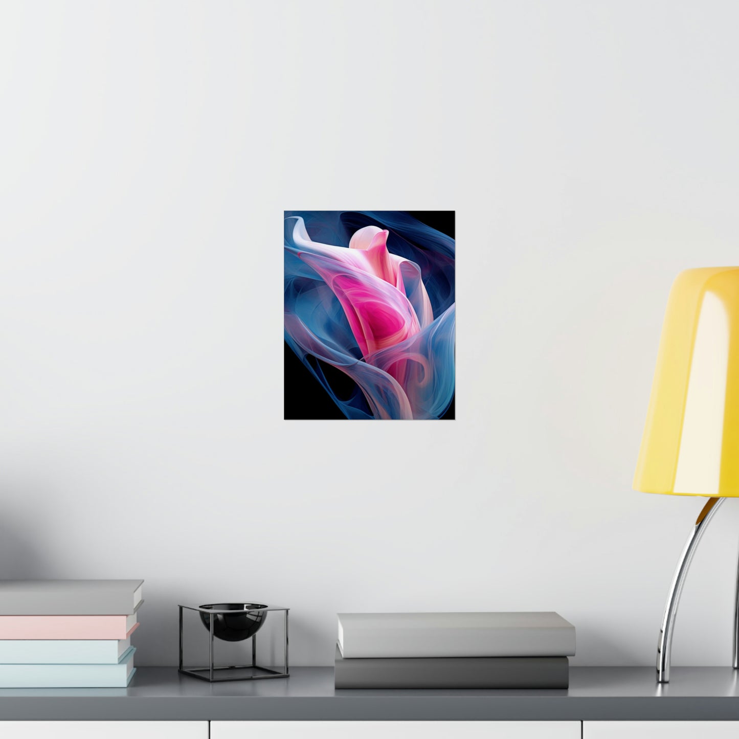 Premium Matte Vertical Posters Pink & Blue Tulip Rose 3