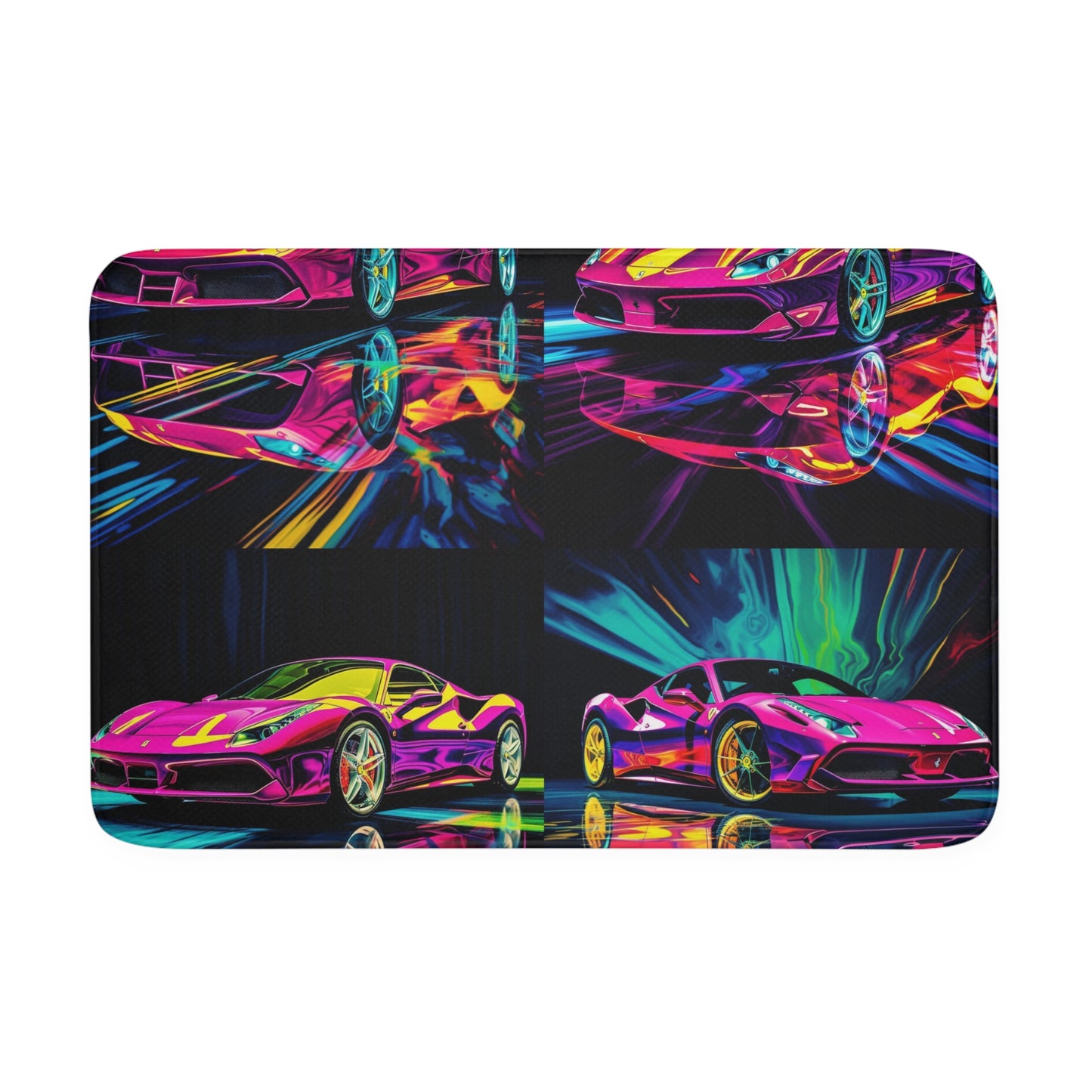 Memory Foam Bath Mat Pink Ferrari Macro 5