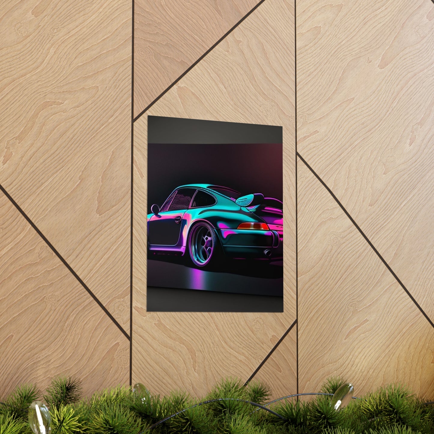 Premium Matte Vertical Posters Porsche Purple 1