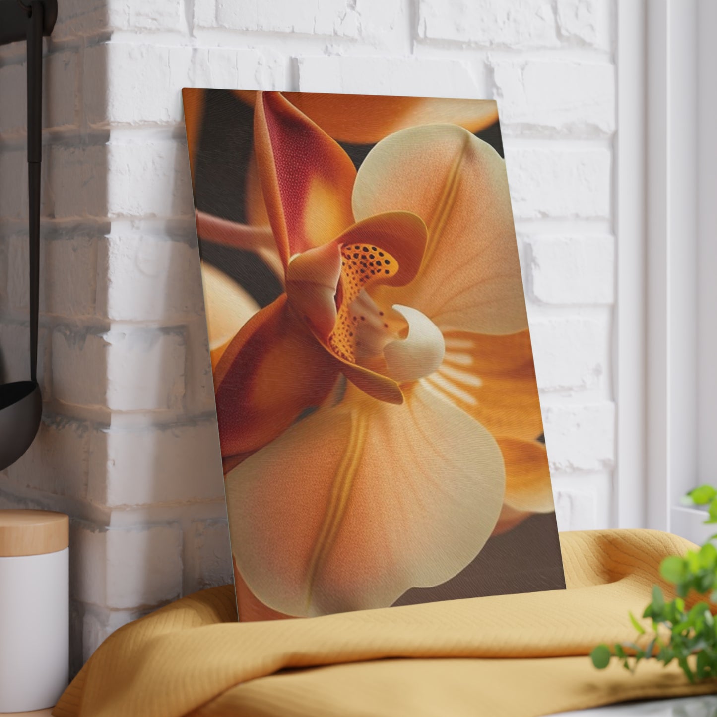 Glass Cutting Board Orange Orchid 3