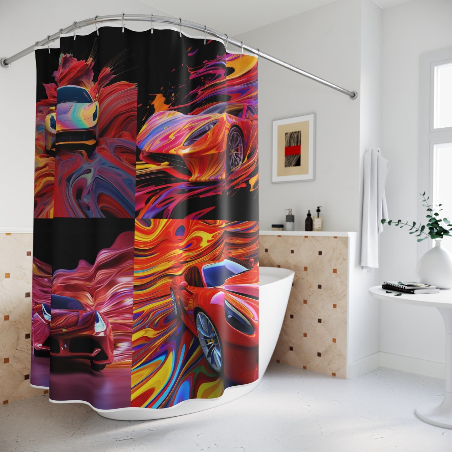 Polyester Shower Curtain Ferrari Water Fusion 5