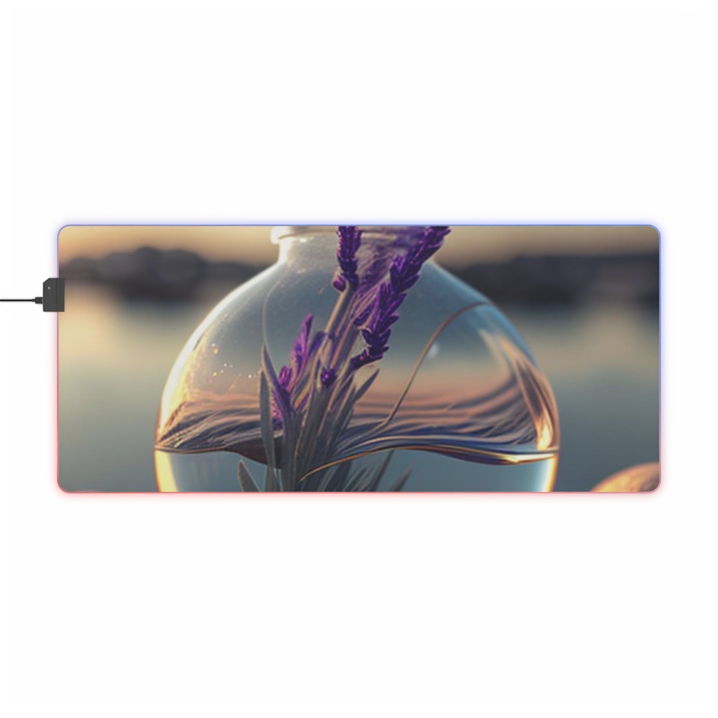 LED Gaming Mouse Pad Lavender in a vase 3