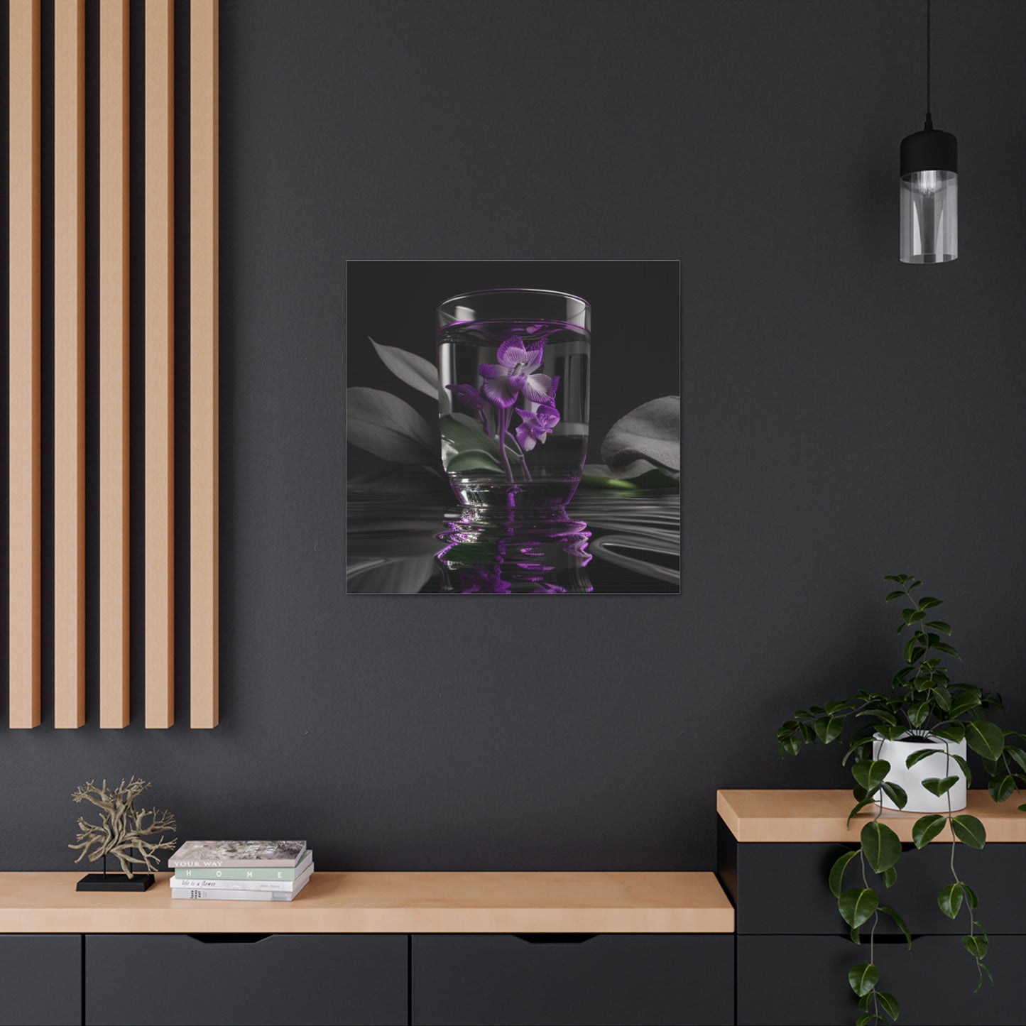 Canvas Gallery Wraps Purple Orchid Glass vase 1