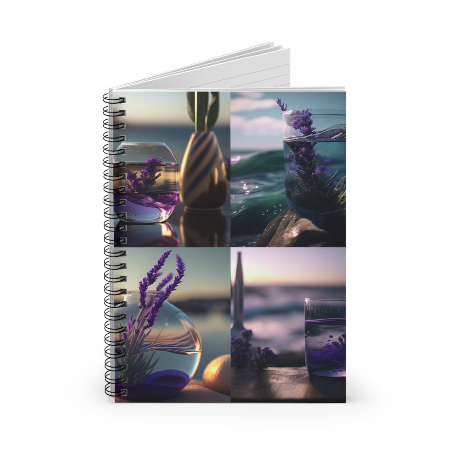 Spiral Notebook - Ruled Line Lavender in a vase 5