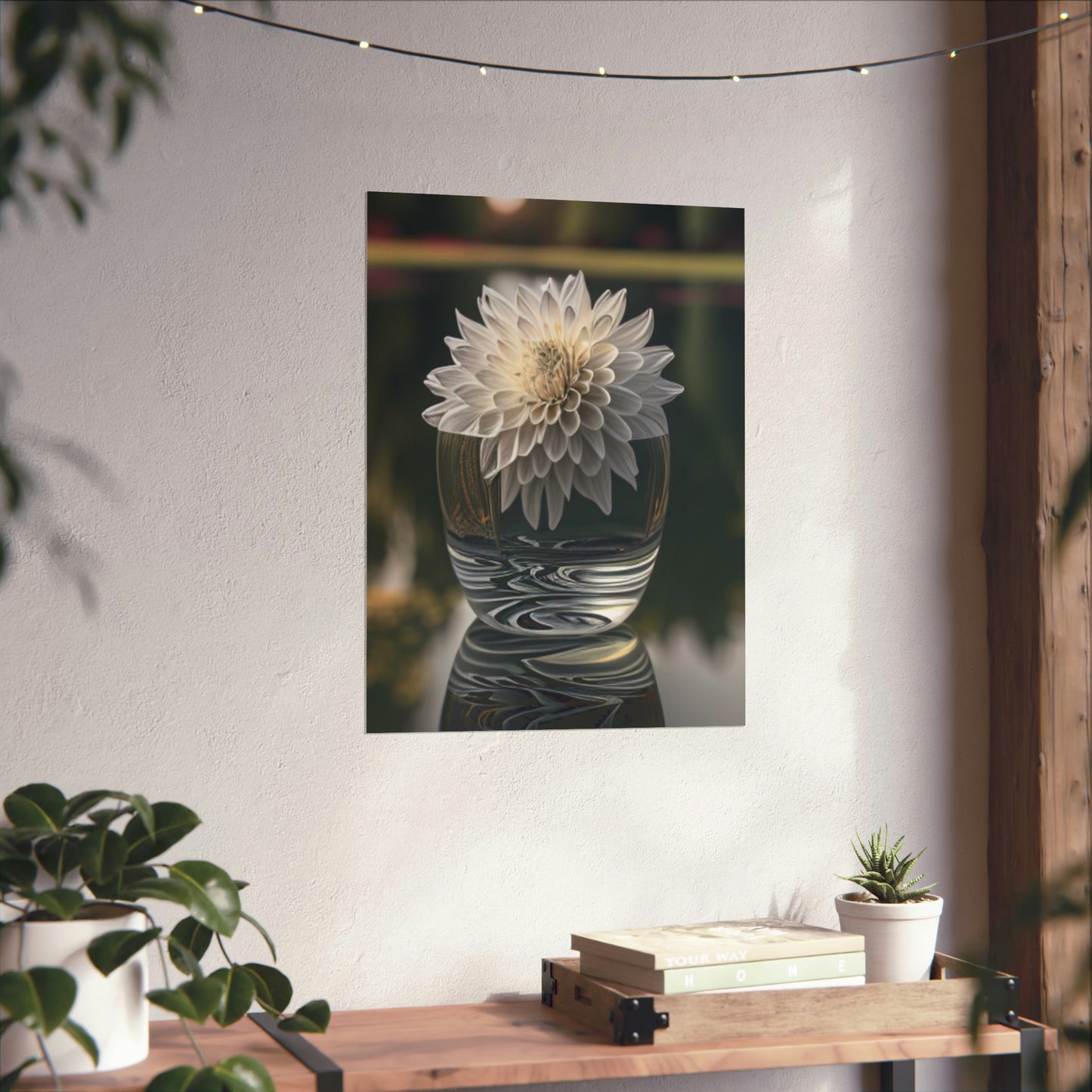 Premium Matte Vertical Posters White Dahlia 2