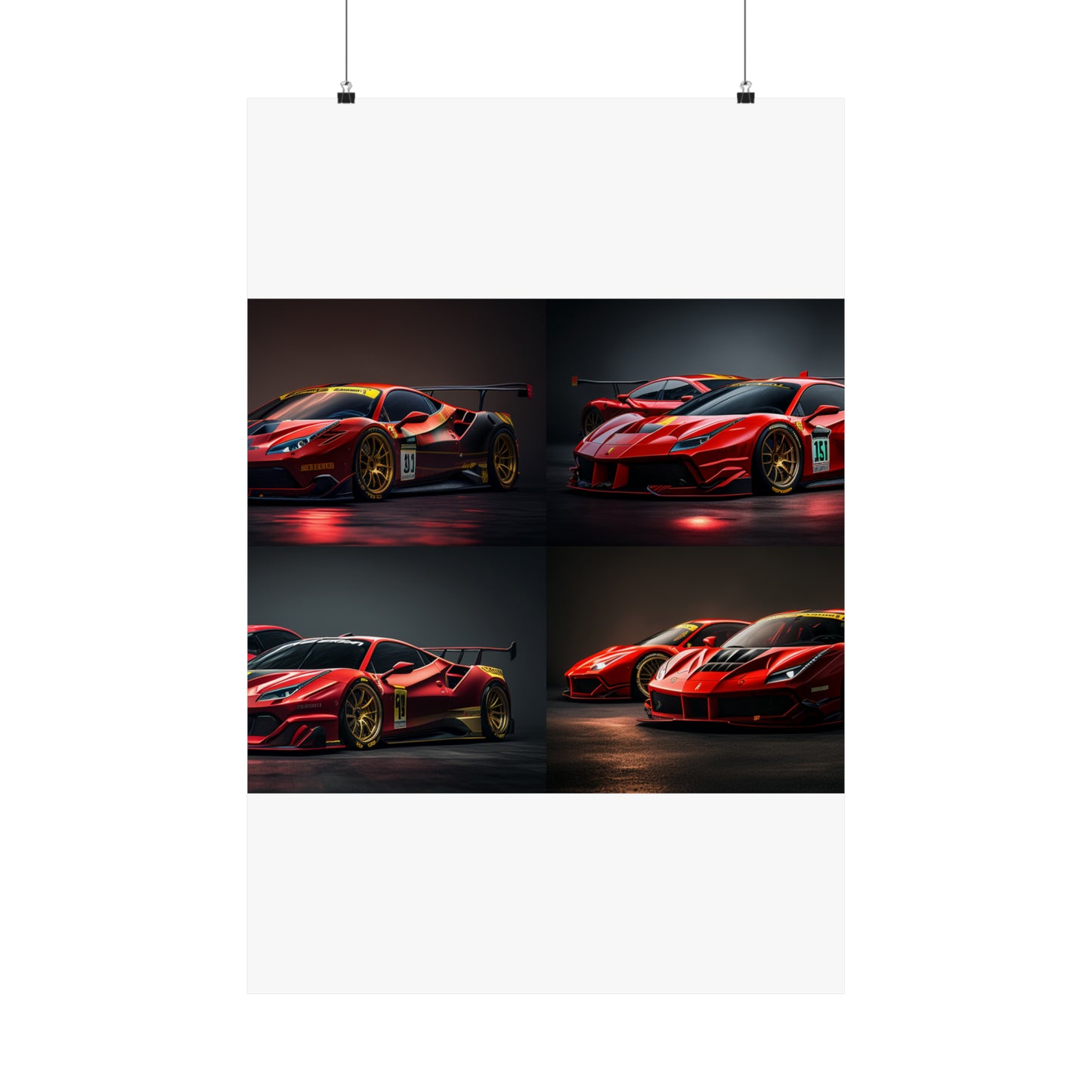 Premium Matte Vertical Posters Ferrari Red 5