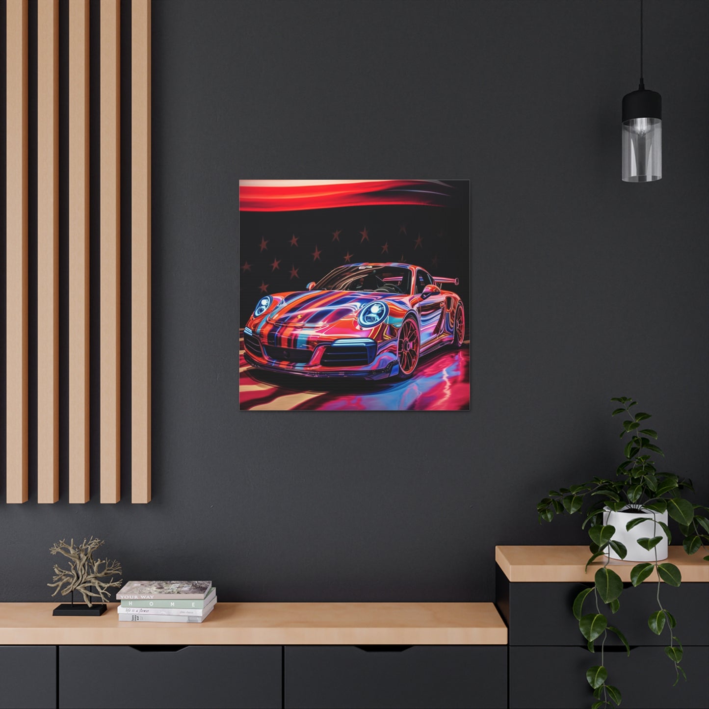 Canvas Gallery Wraps American Flag Colored Porsche 2