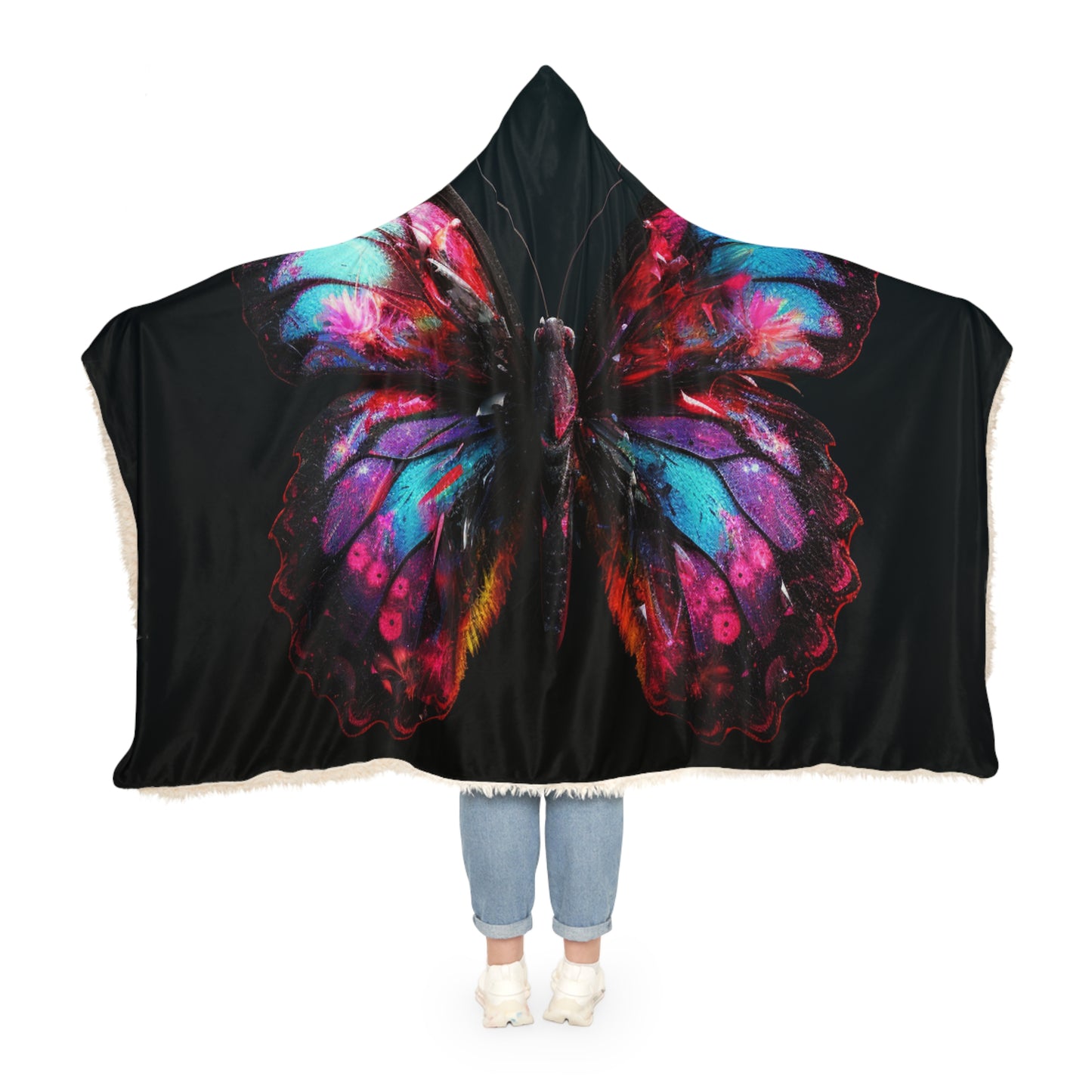 Snuggle Hooded Blanket Hyper Butterfly Real