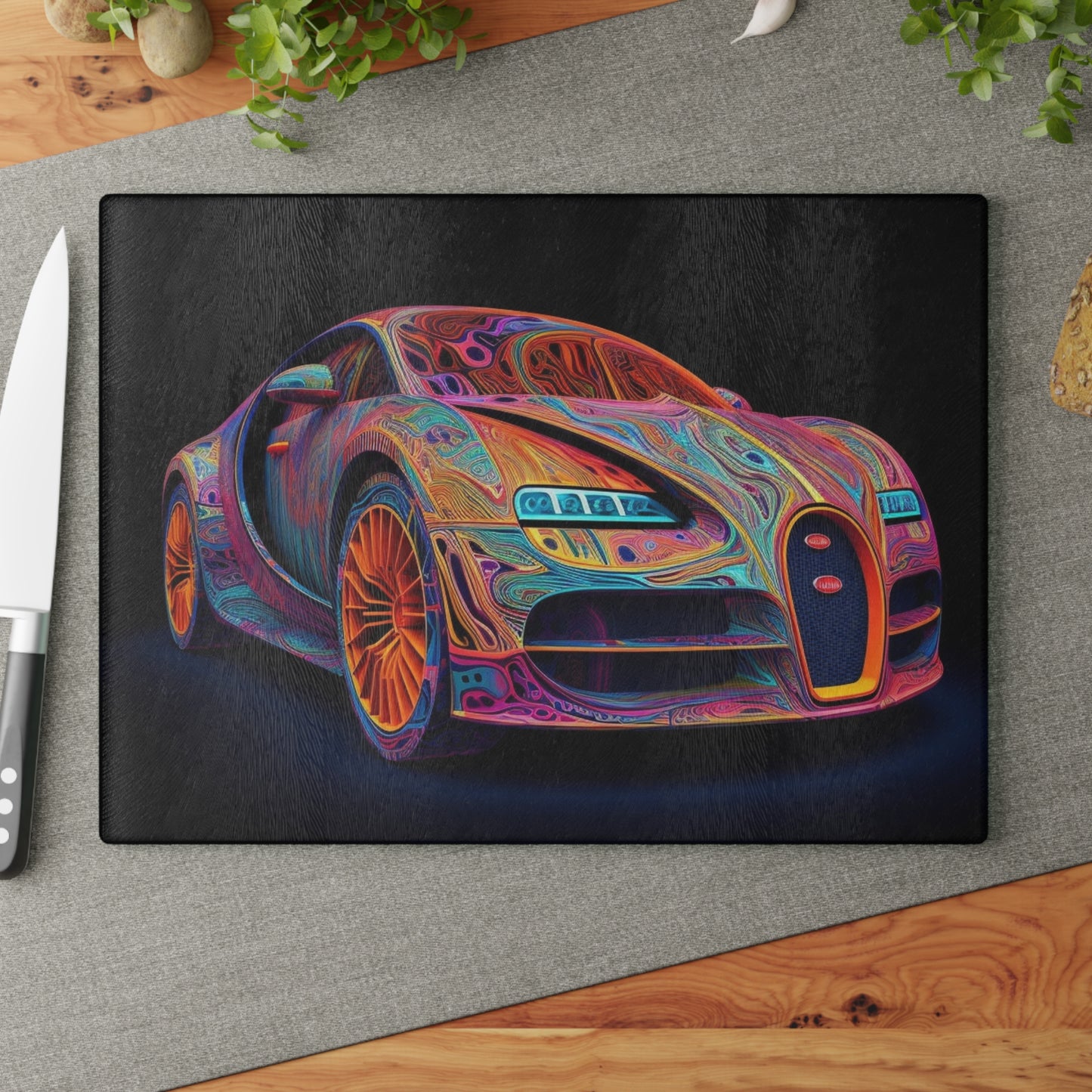 Glass Cutting Board Bugatti Abstract Concept 1