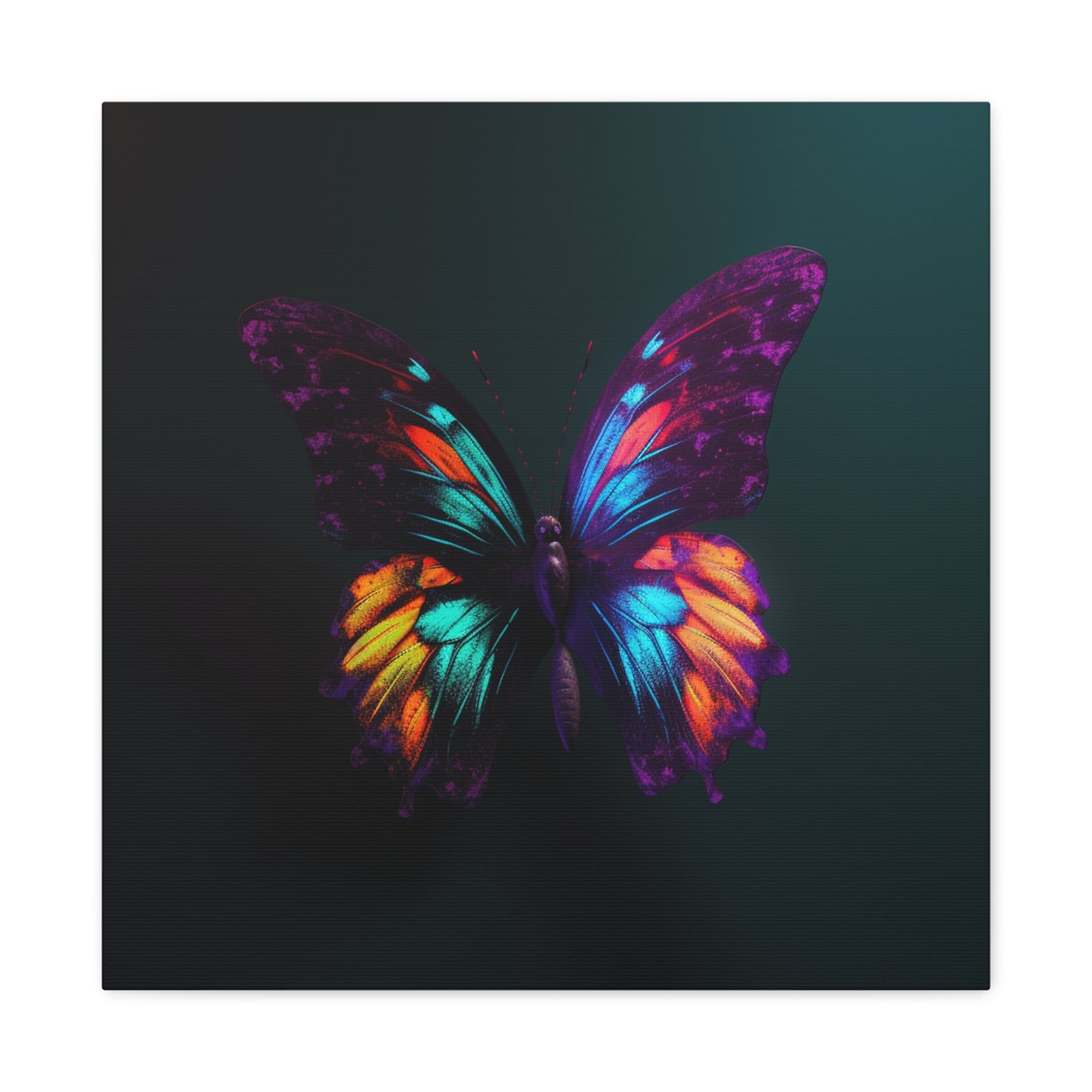 Canvas Gallery Wraps Hyper Colorful Butterfly Purple 1