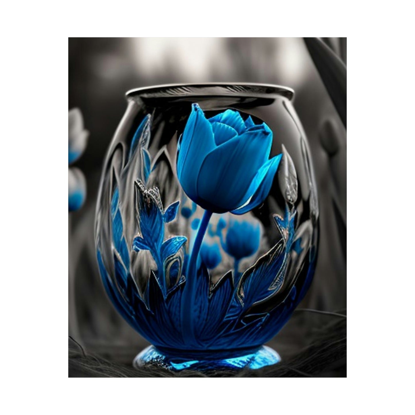 Premium Matte Vertical Posters Tulip Blue 2