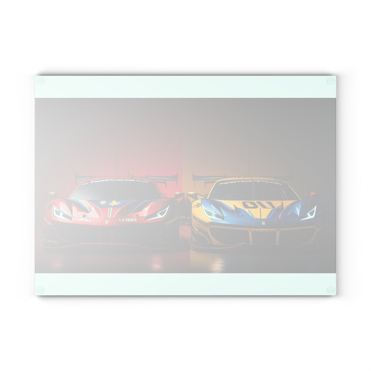 Glass Cutting Board Ferrari Red Blue 3