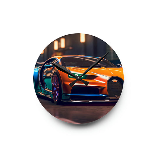 Acrylic Wall Clock Hyper Bugatti Neon Chiron 1