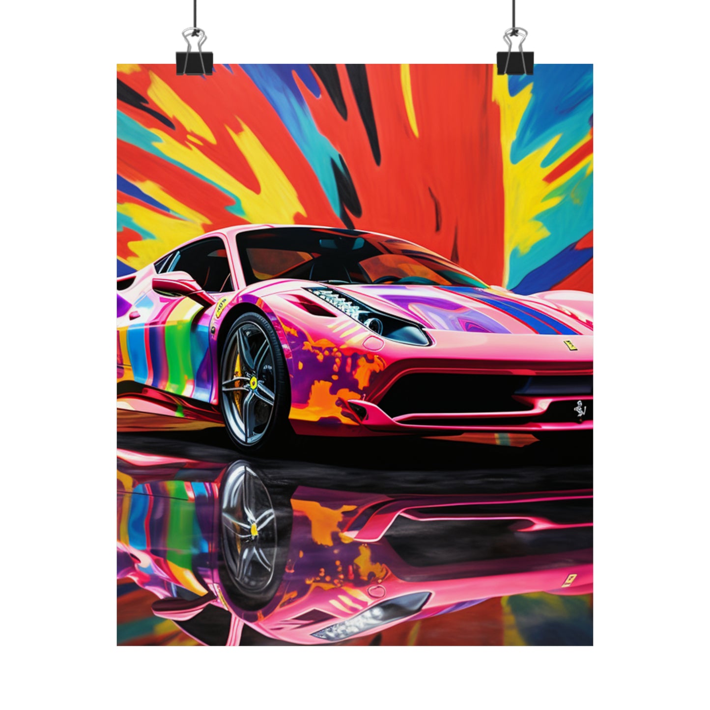 Premium Matte Vertical Posters Hyper Colorfull Ferrari 3