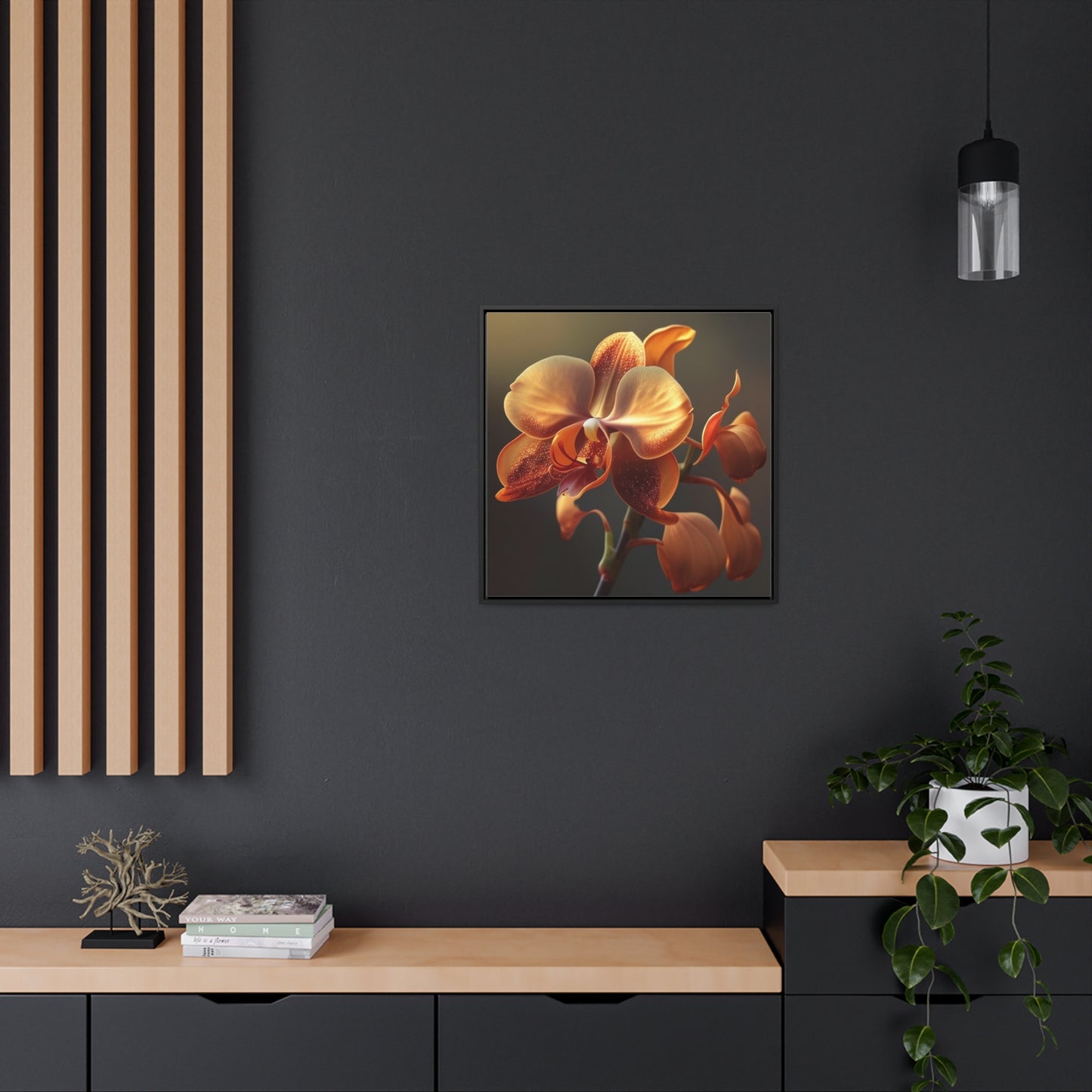 Gallery Canvas Wraps, Square Frame Orange Orchid 1