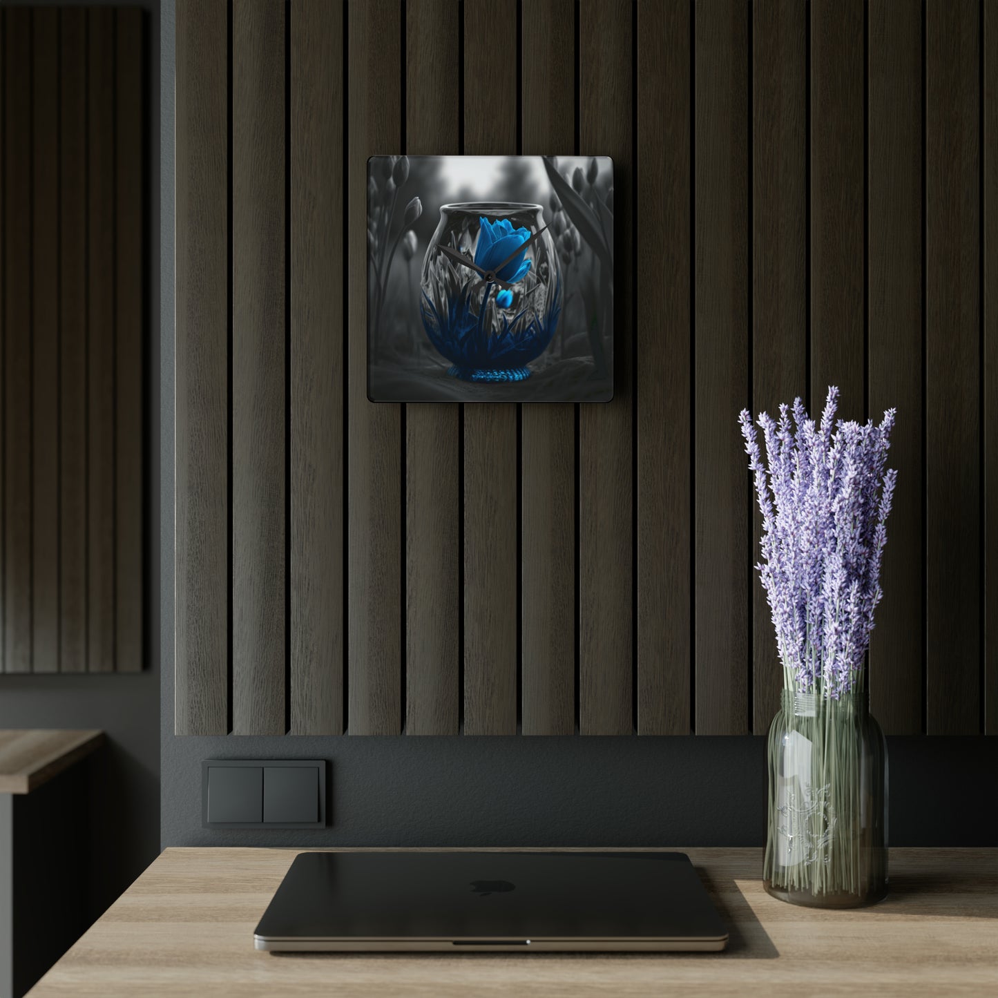 Acrylic Wall Clock Tulip Blue 6