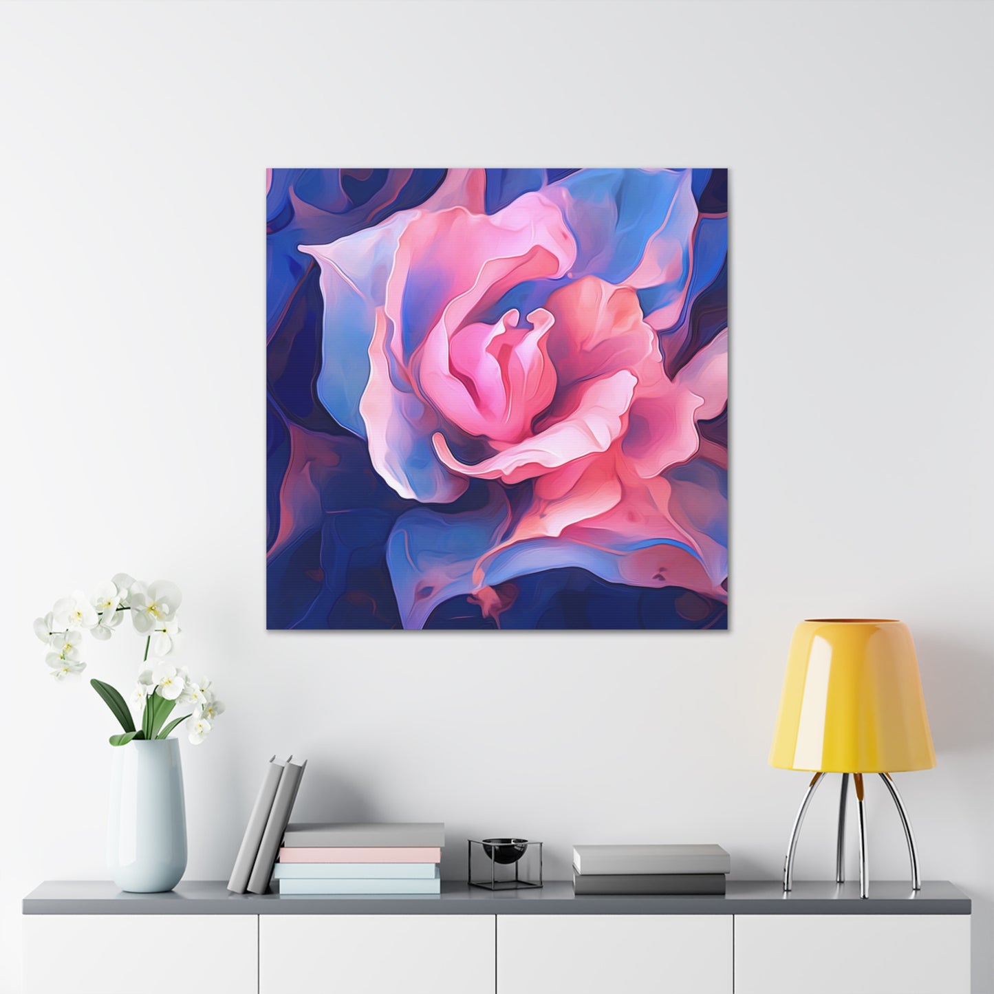 Canvas Gallery Wraps Pink & Blue Tulip Rose 1