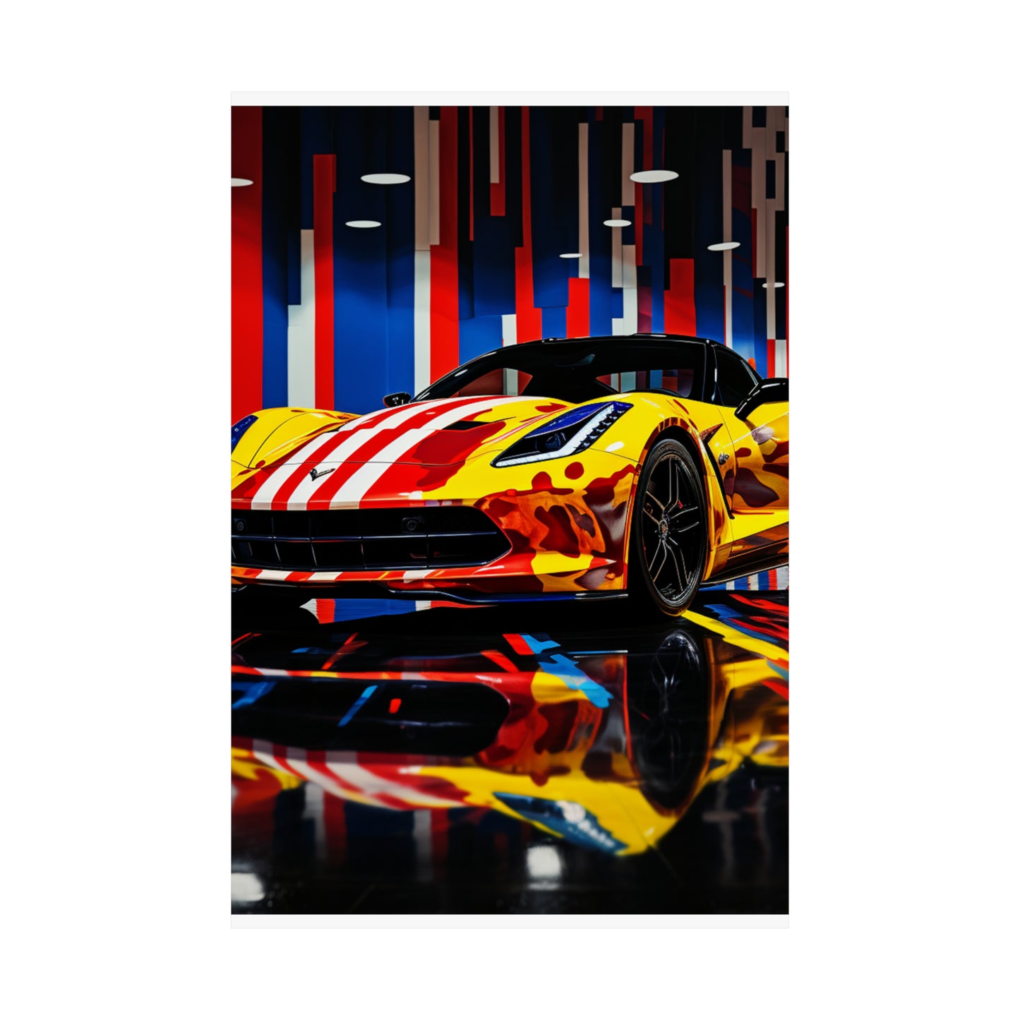 Premium Matte Vertical Posters Macro Flag Ferrari 4