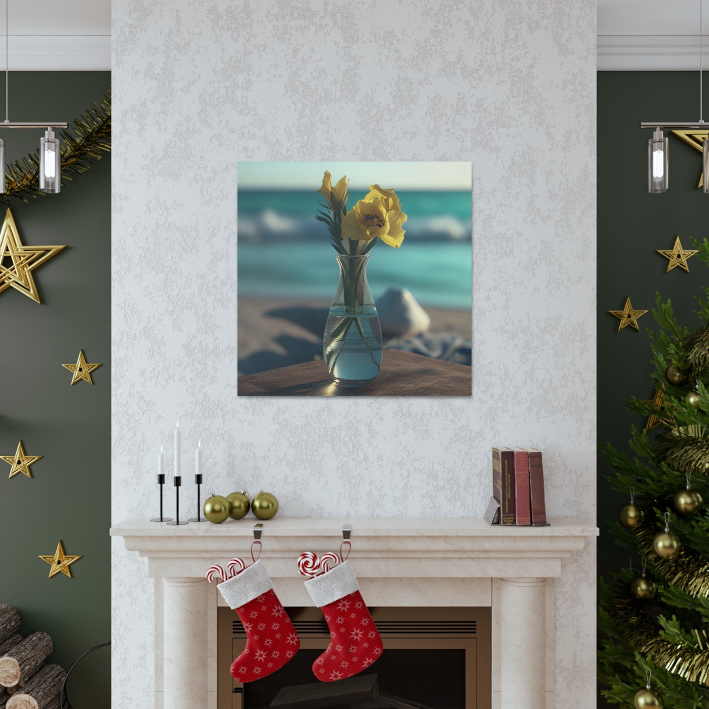 Canvas Gallery Wraps Yellow Gladiolus glass 4