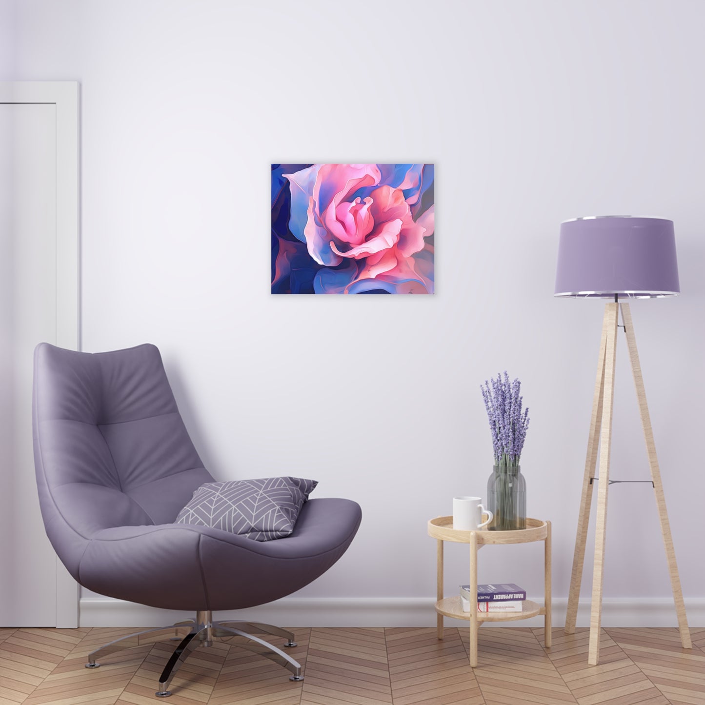 Acrylic Prints Pink & Blue Tulip Rose 1