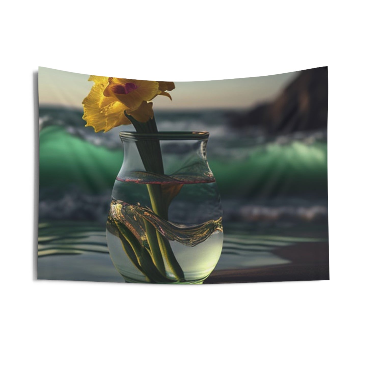 Indoor Wall Tapestries Yellow Gladiolus glass 1