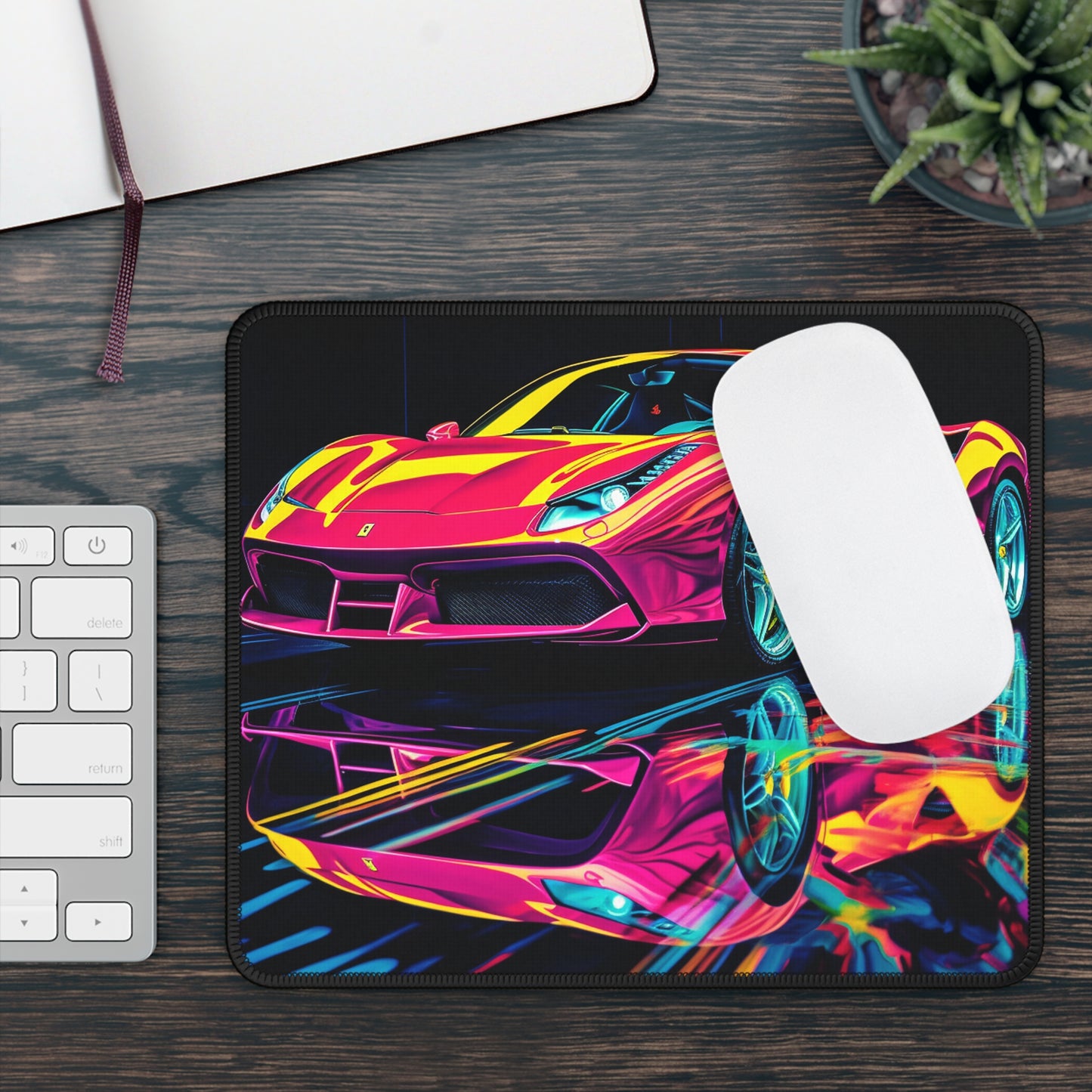 Gaming Mouse Pad  Pink Ferrari Macro 1