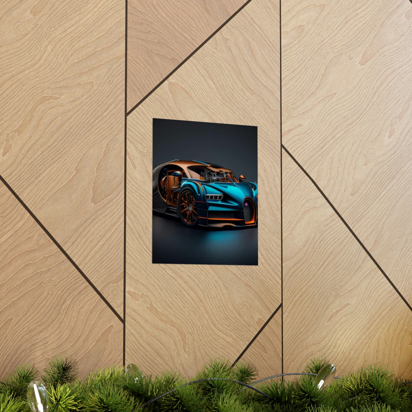 Premium Matte Vertical Posters Bugatti Blue 4