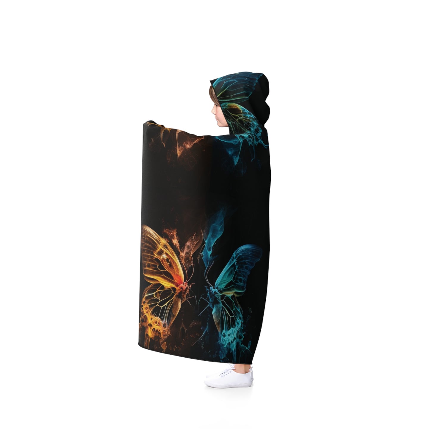 Hooded Blanket Kiss Neon Butterfly 5