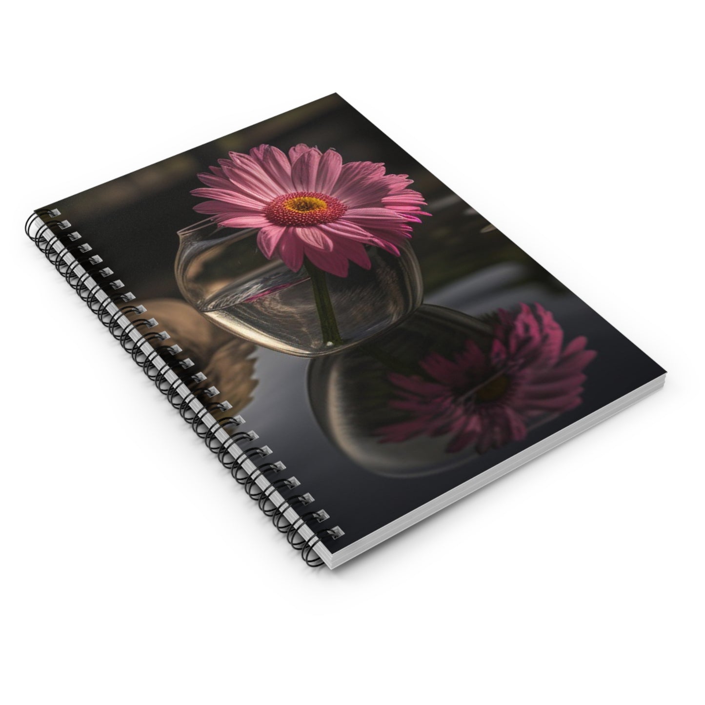 Spiral Notebook - Ruled Line Pink Daisy 2