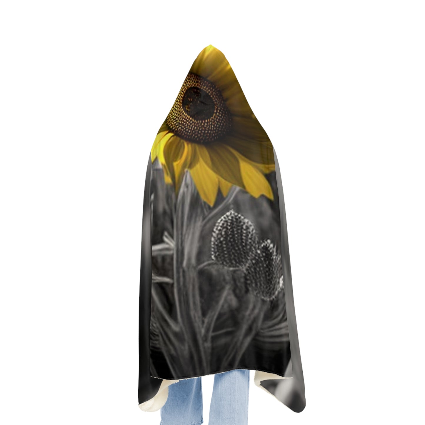 Snuggle Hooded Blanket Yellw Sunflower in a vase 3