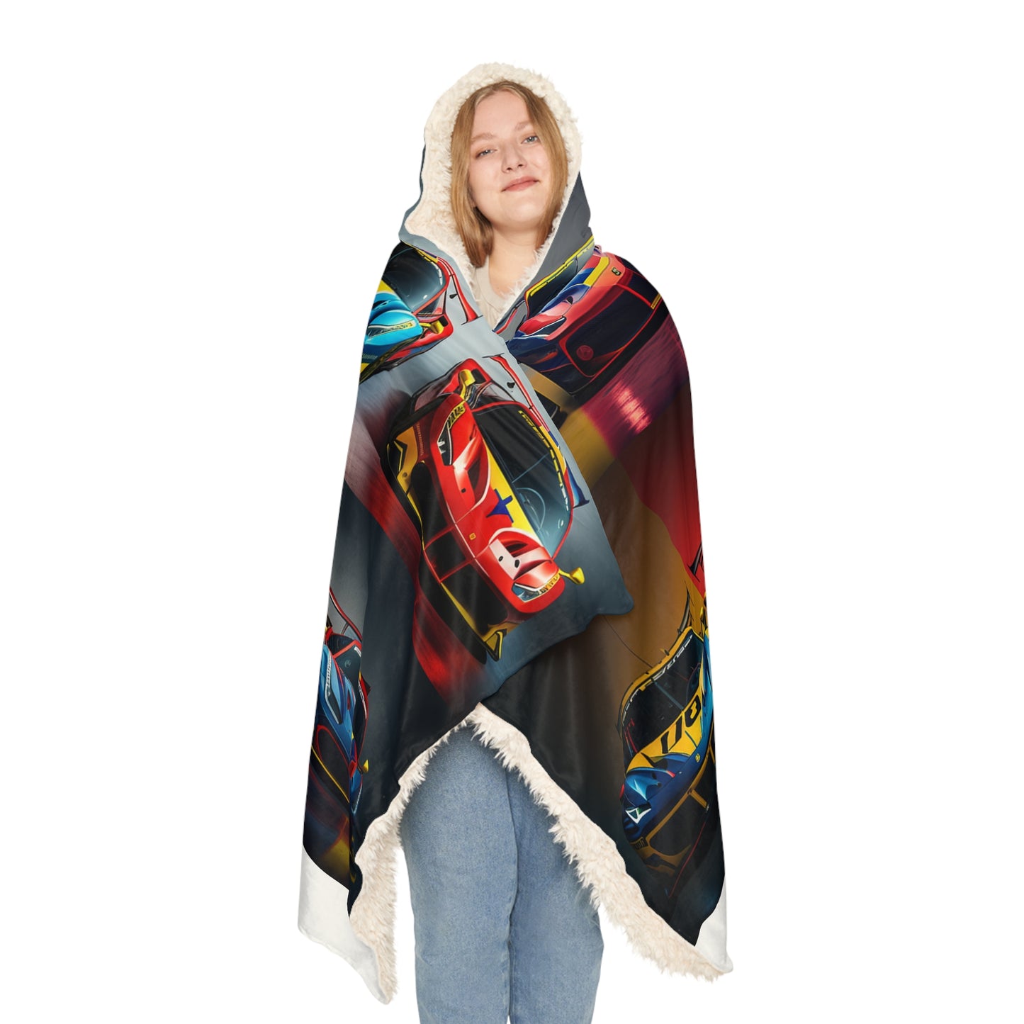 Snuggle Hooded Blanket Ferrari Red Blue 5