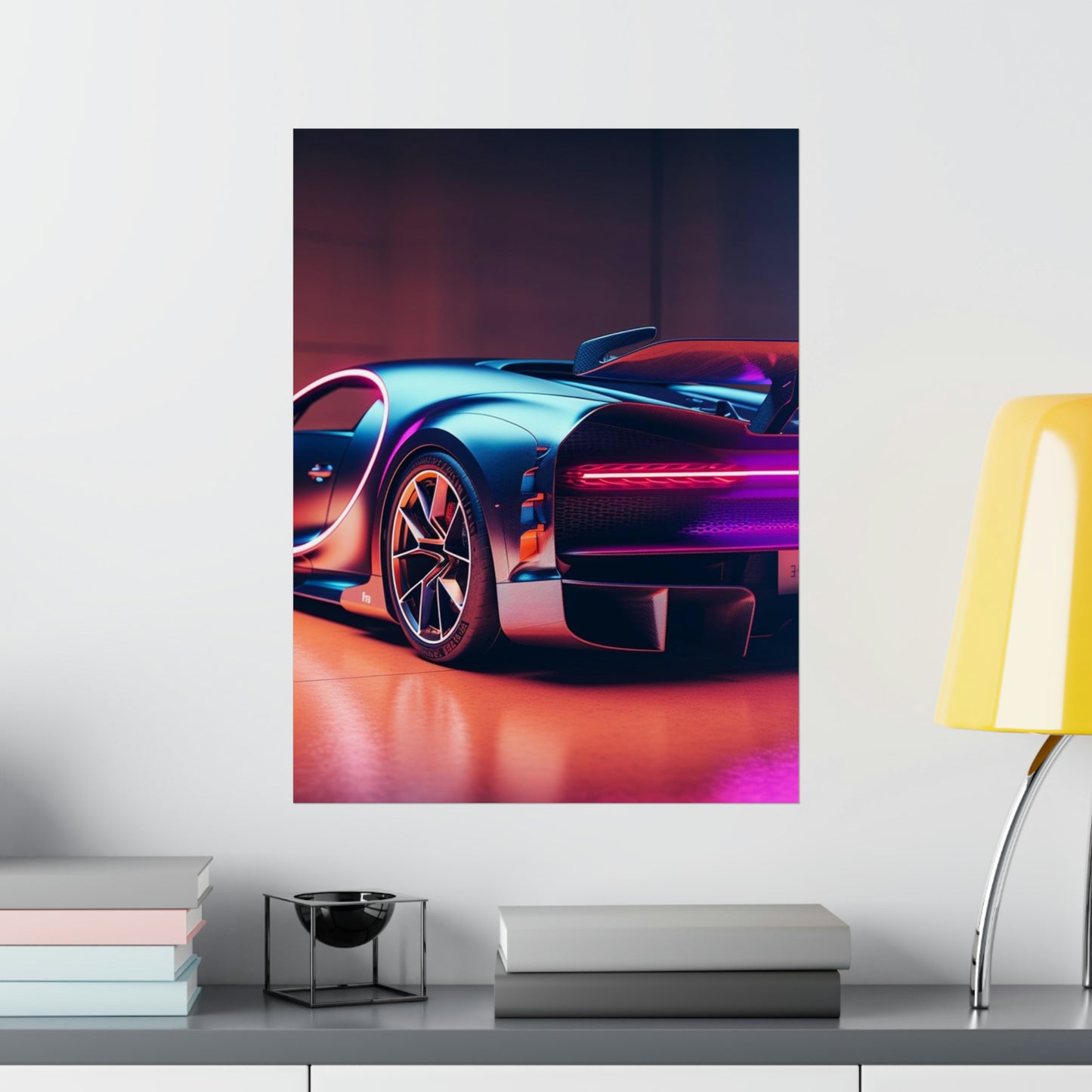 Premium Matte Vertical Posters Hyper Bugatti Neon Chiron 2