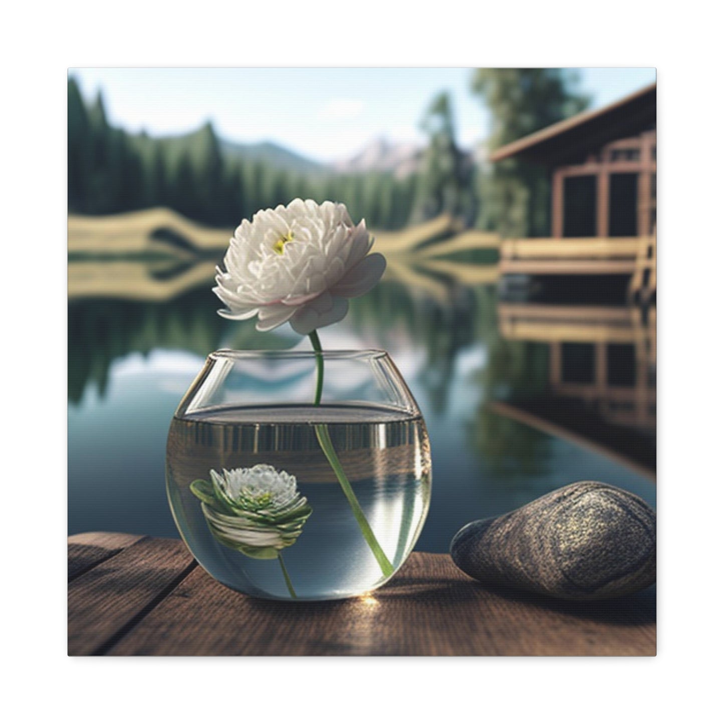 Canvas Gallery Wraps White Peony glass vase 2