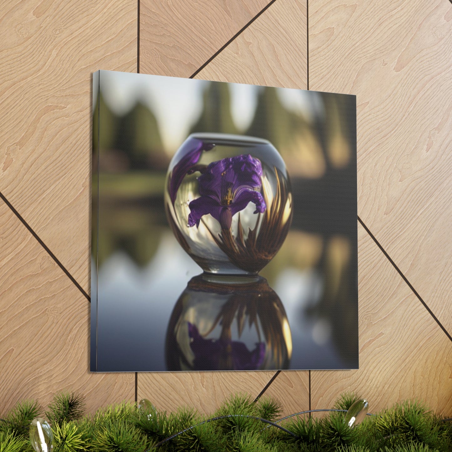 Canvas Gallery Wraps Purple Iris in a vase 2