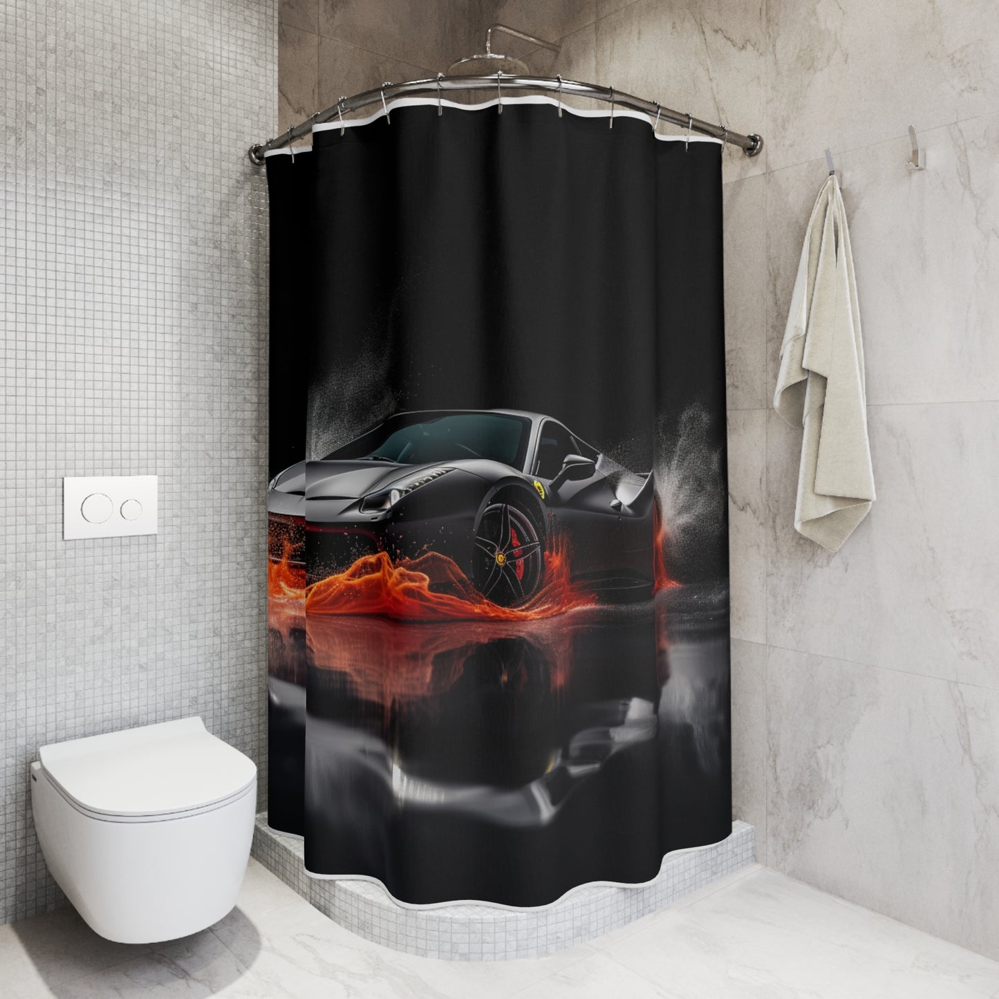 Polyester Shower Curtain Ferrari Water Splash 3