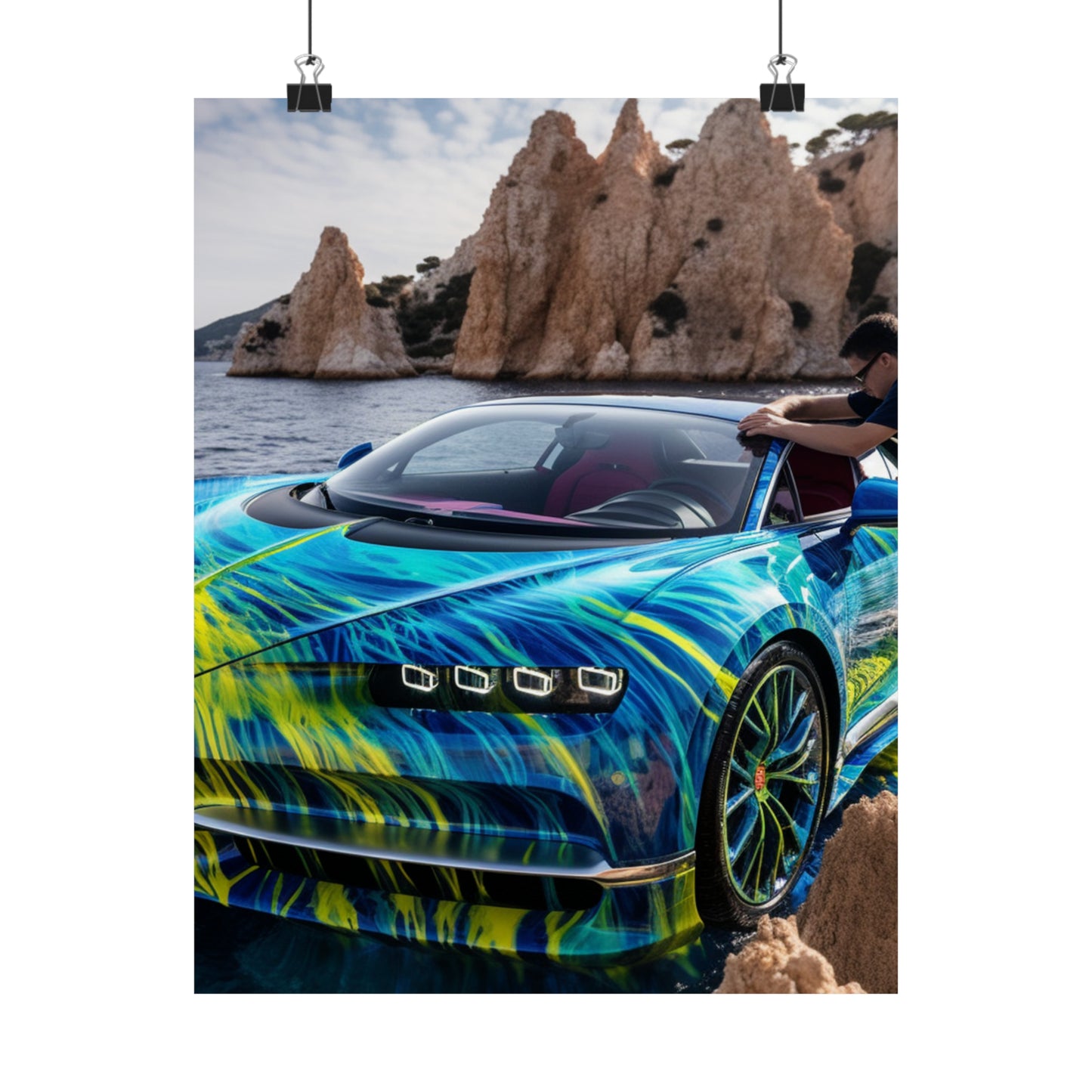 Premium Matte Vertical Posters Bugatti Water 1