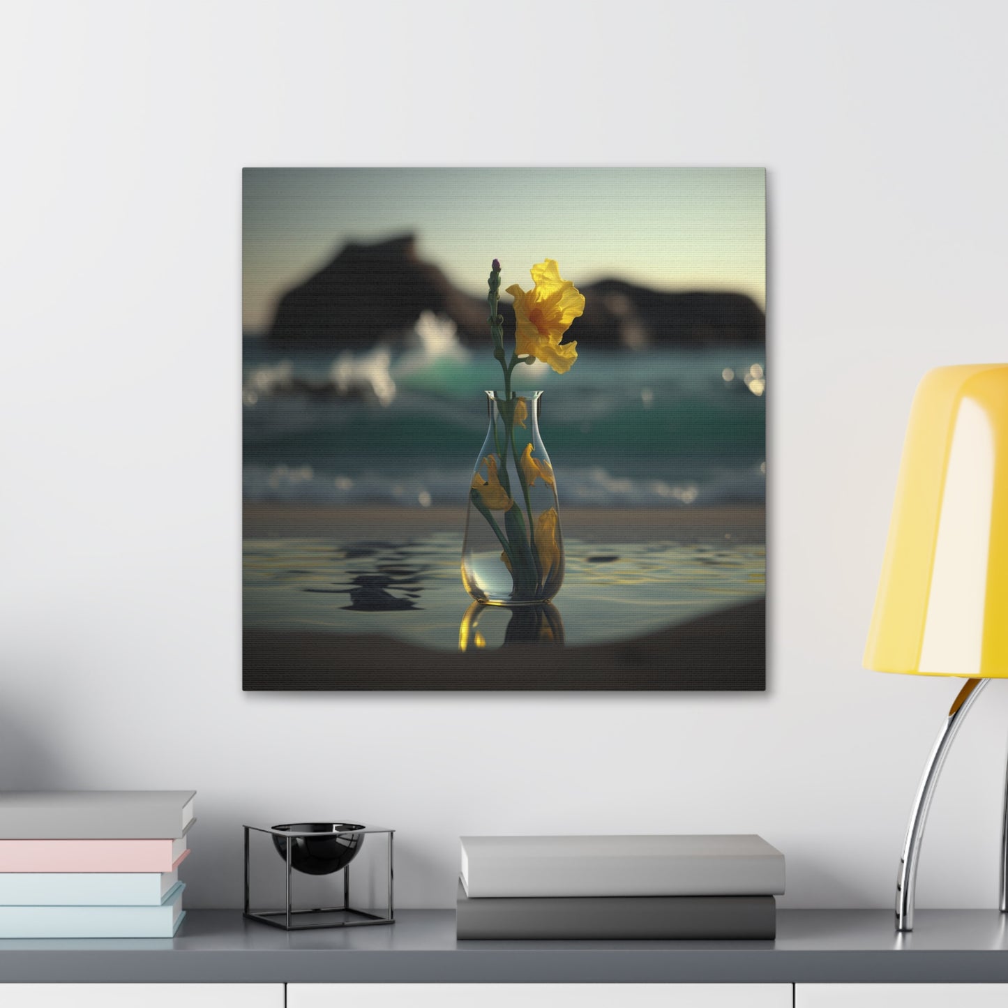 Canvas Gallery Wraps Yellow Gladiolus glass 2