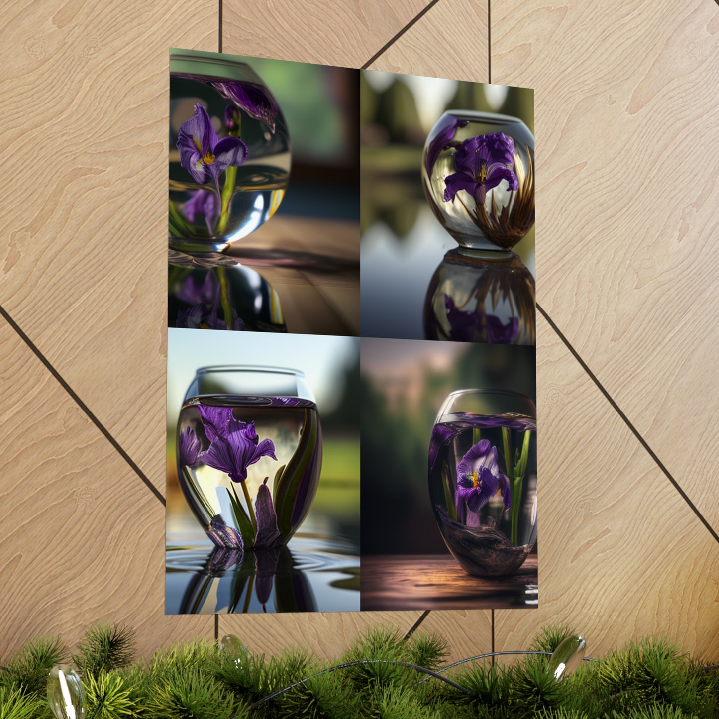 Premium Matte Vertical Posters Purple Iris in a vase 5