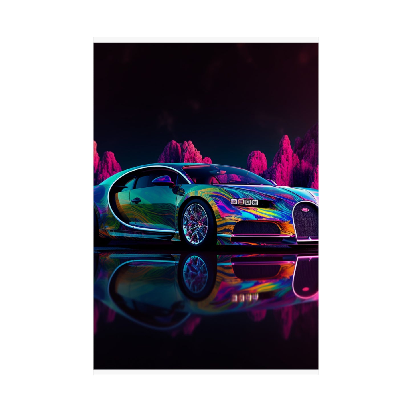 Premium Matte Vertical Posters Florescent Bugatti Flair 2