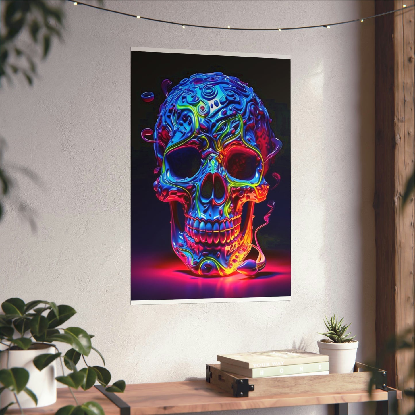 Premium Matte Vertical Posters Macro Skull Color 3