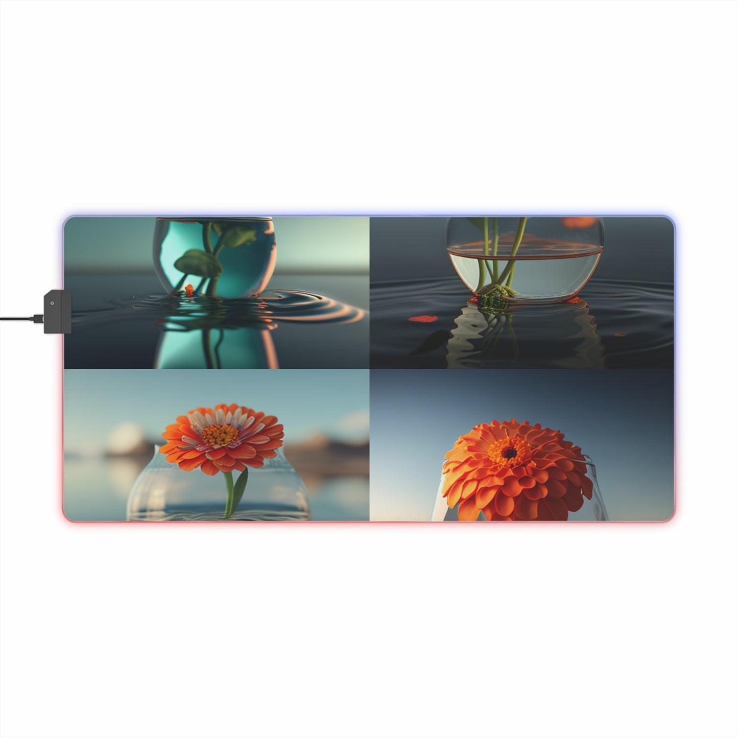 LED Gaming Mouse Pad Orange Zinnia 5