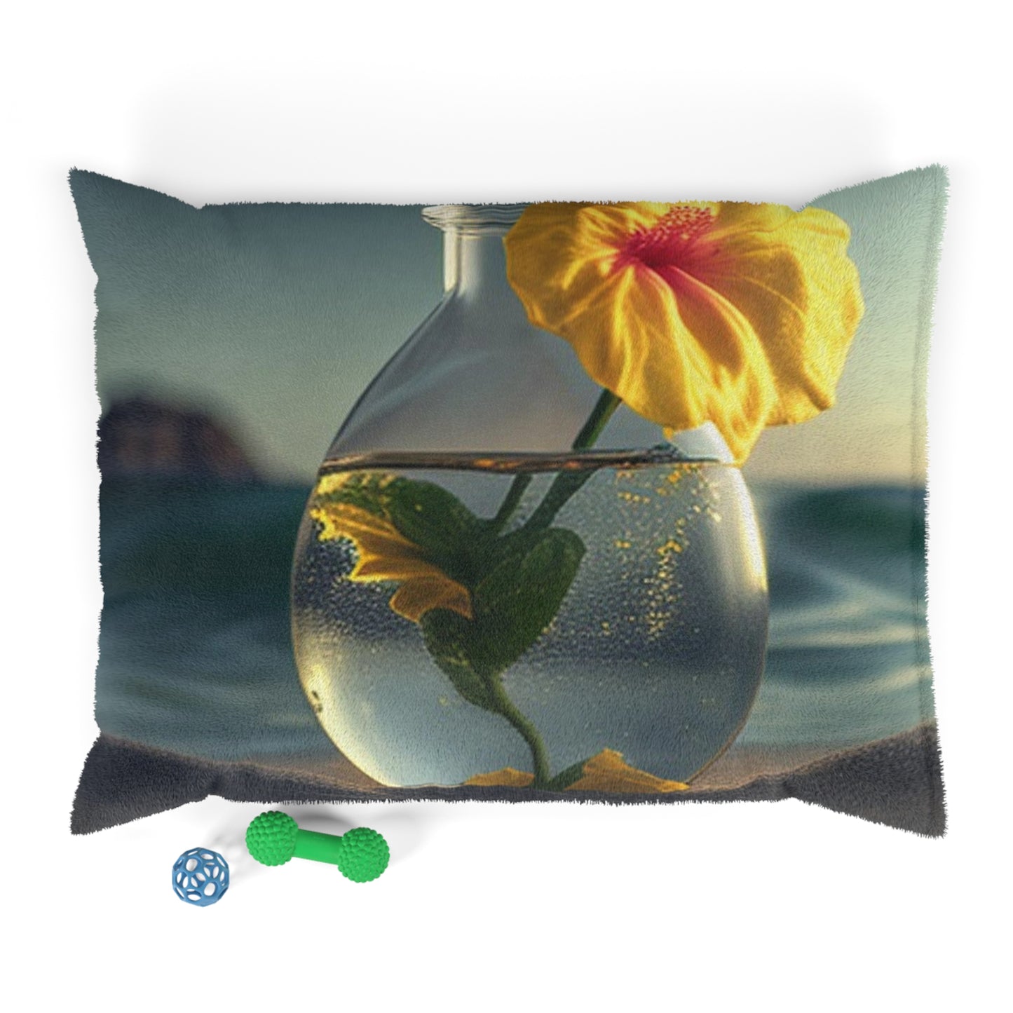 Pet Bed Yellow Hibiscus glass 2