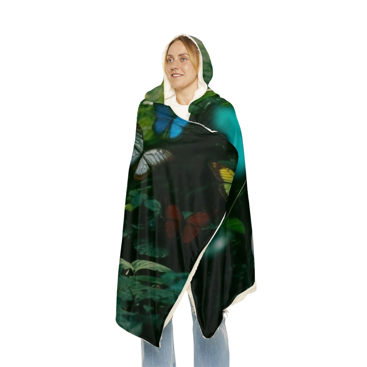 Snuggle Hooded Blanket Jungle Butterfly 1