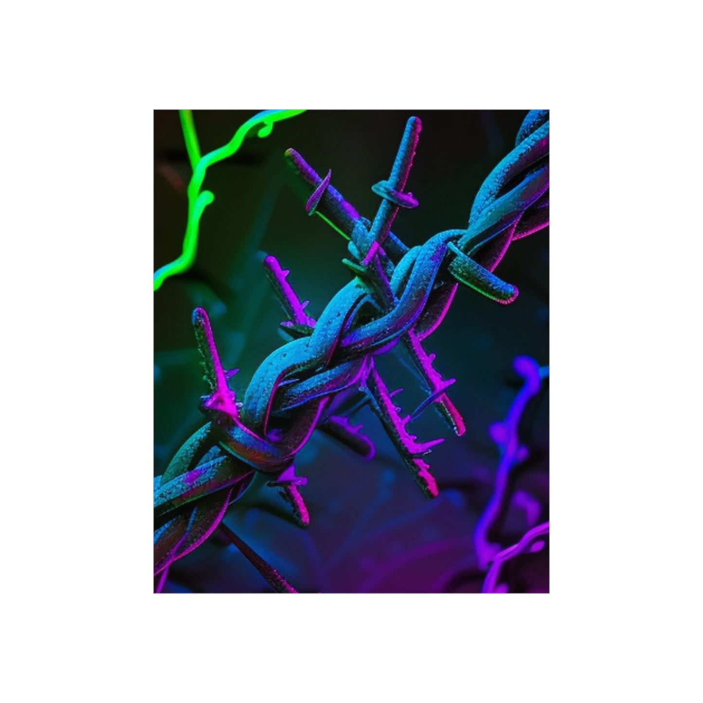 Premium Matte Vertical Posters Macro Neon Barbs 4