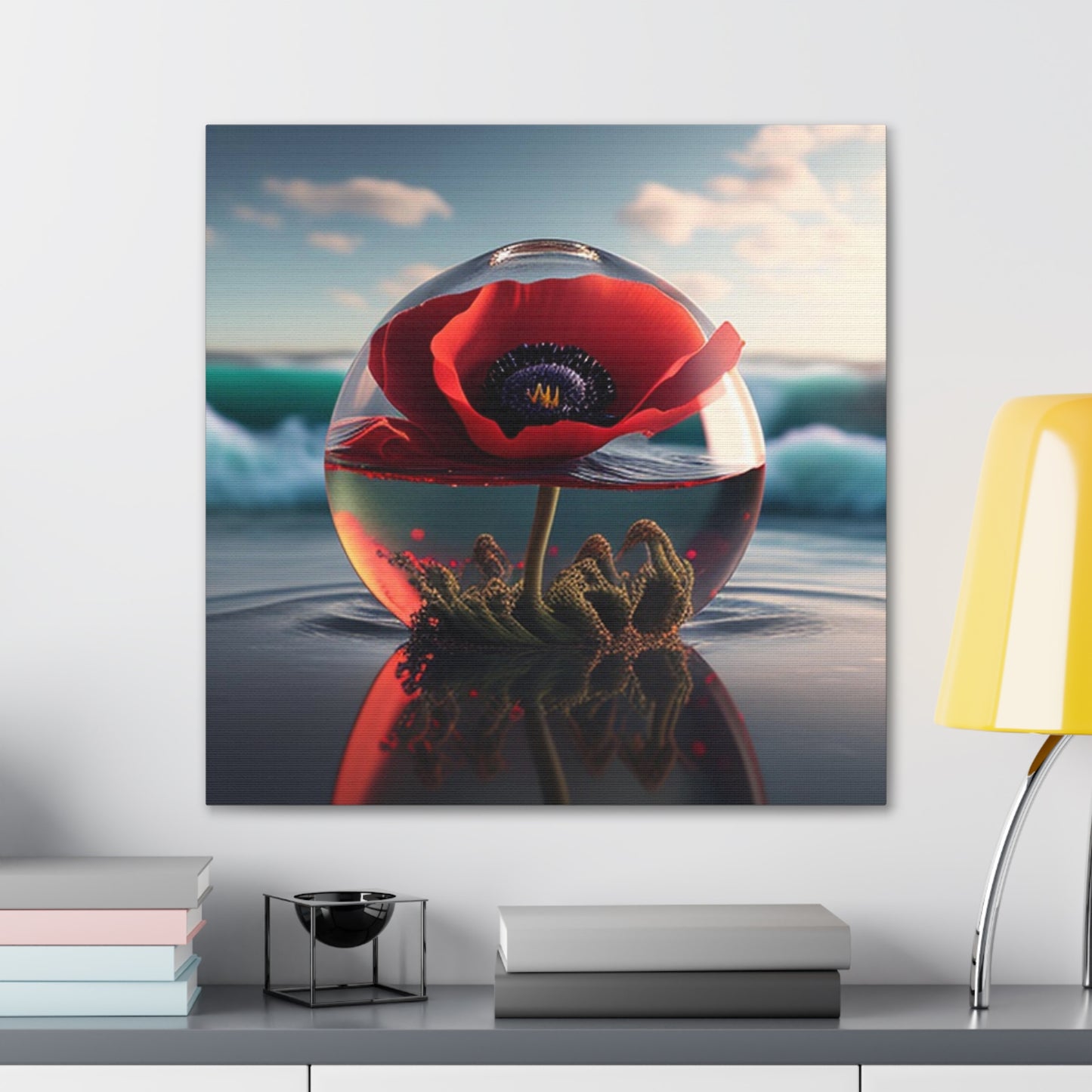 Canvas Gallery Wraps Red Anemone in a Vase 4