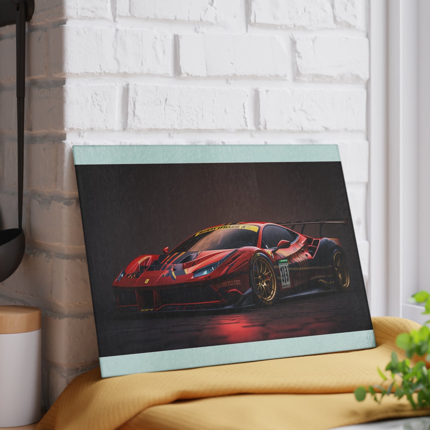 Glass Cutting Board Ferrari Red 1