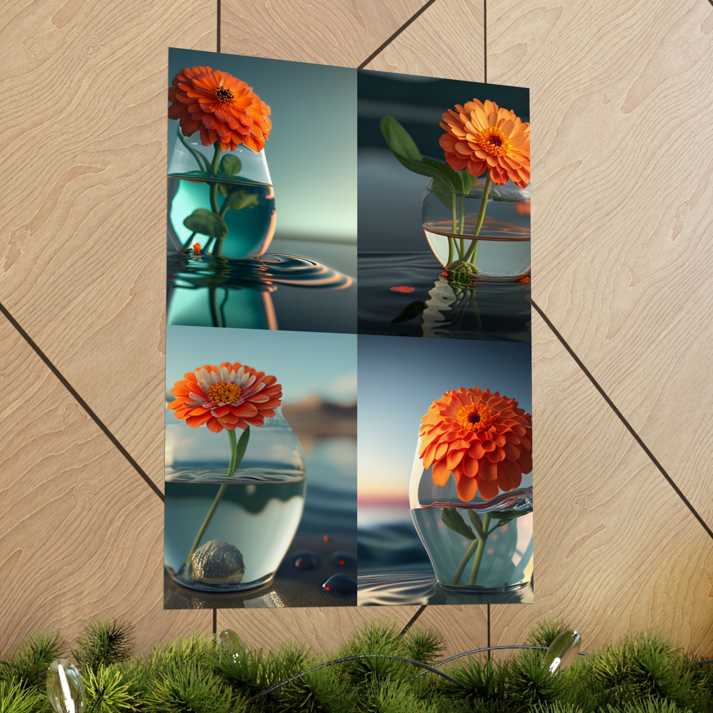 Premium Matte Vertical Posters Orange Zinnia 5